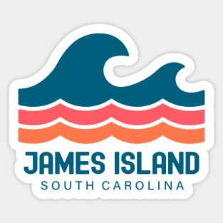 James Island South Carolina SC Vintage Wave Sticker